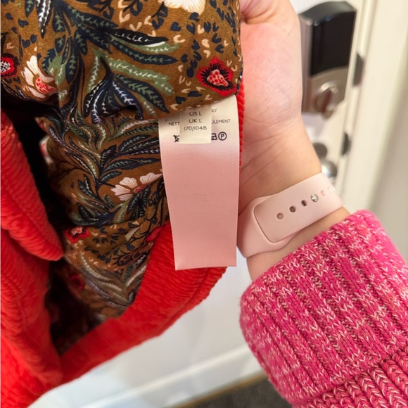 Anthropologie Women’s Coral Maeve Jackson Corduroy Puffer Jacket Coat Size Large - Picture 7 of 10